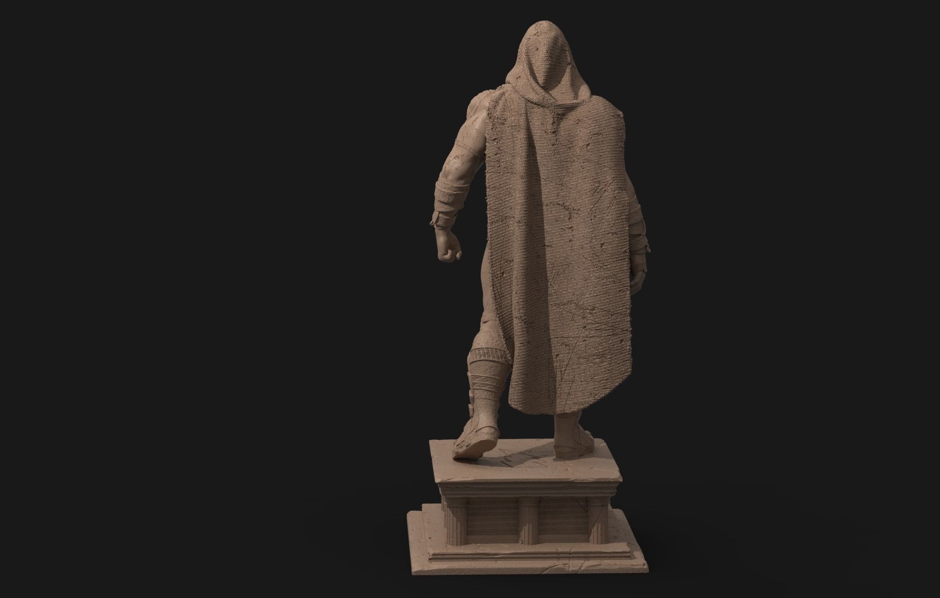 Black Adam Statue 3D print model_5