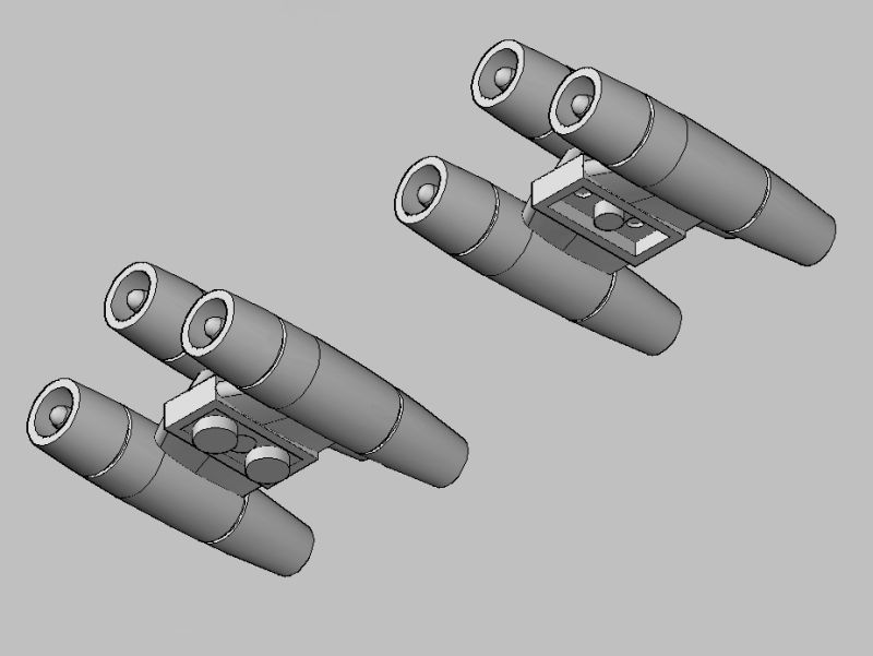 Tripple extracruise jet engines for brick players 3D print model_1