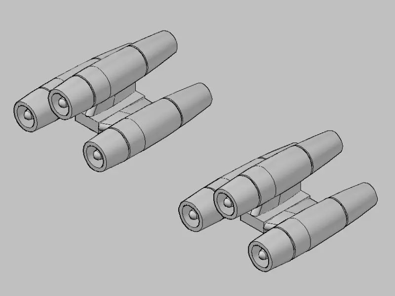 Tripple extracruise jet engines for brick players 3D print model_0