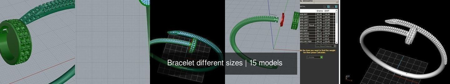 Bracelet different sizes 3D Model Collection_14