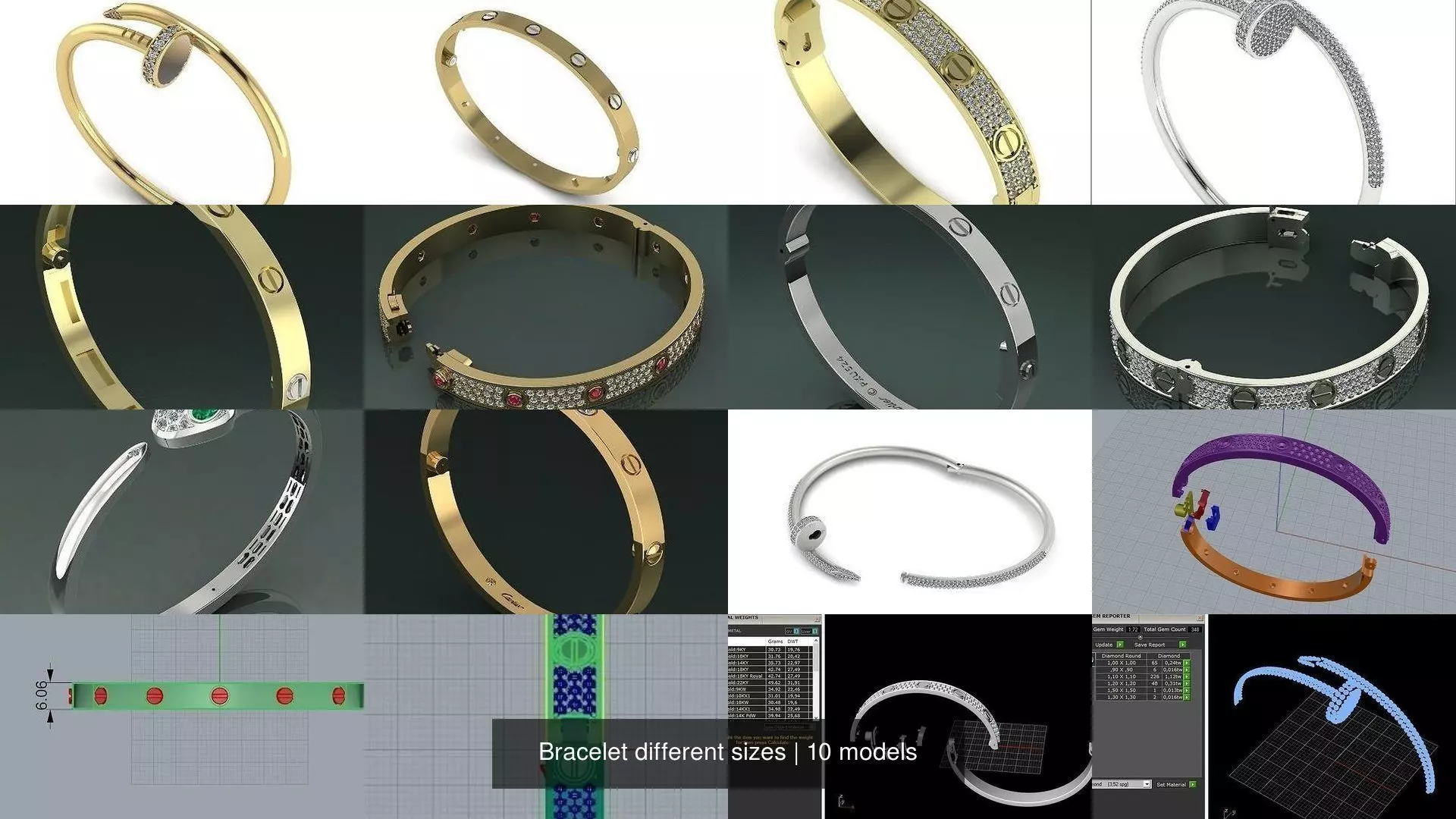 Bracelet different sizes 3D Model Collection_10