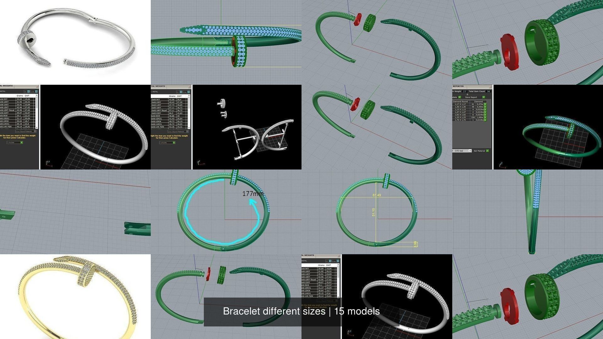 Bracelet different sizes 3D Model Collection_15