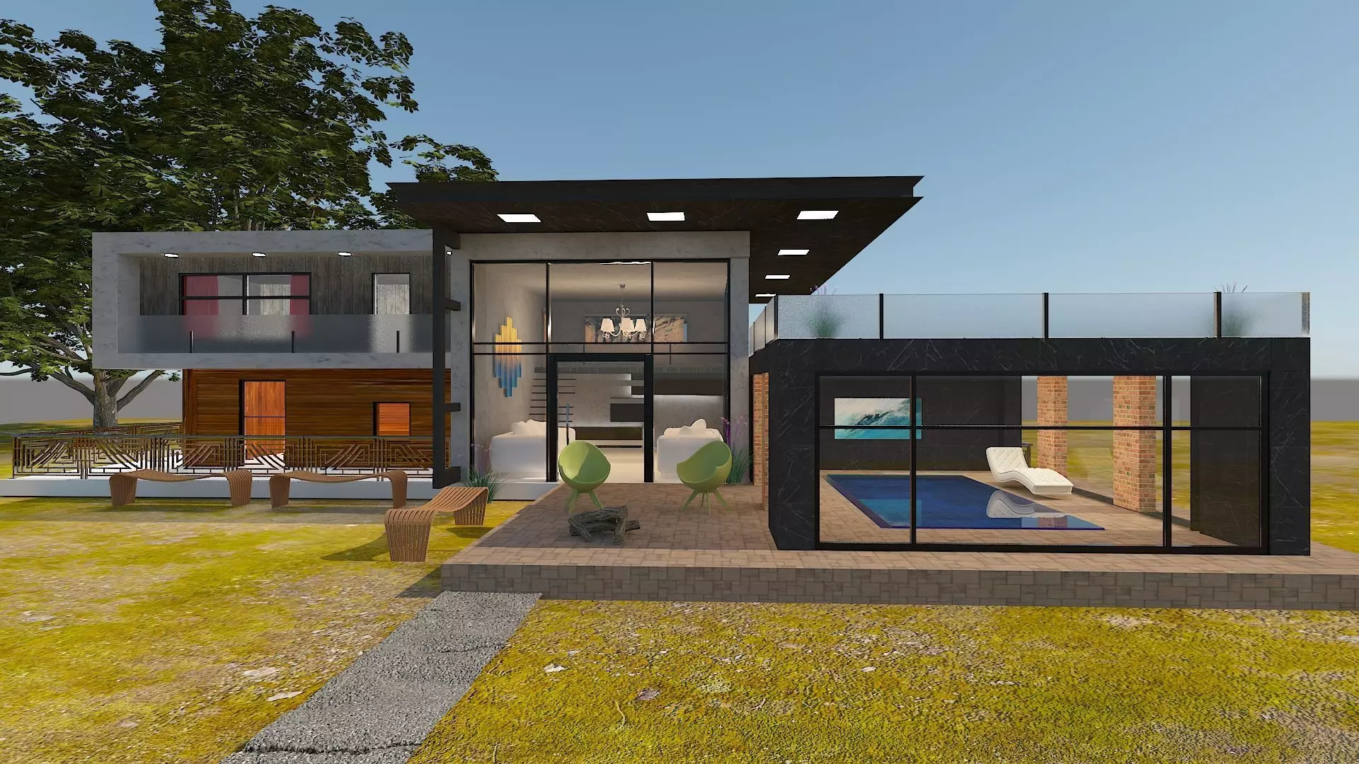 Modern House Model 3D model_0