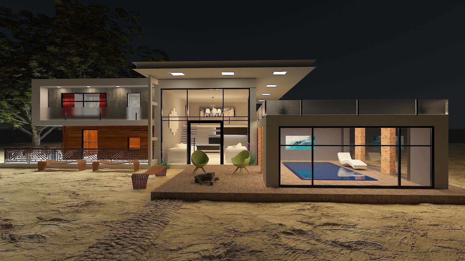 Modern House Model 3D model_4