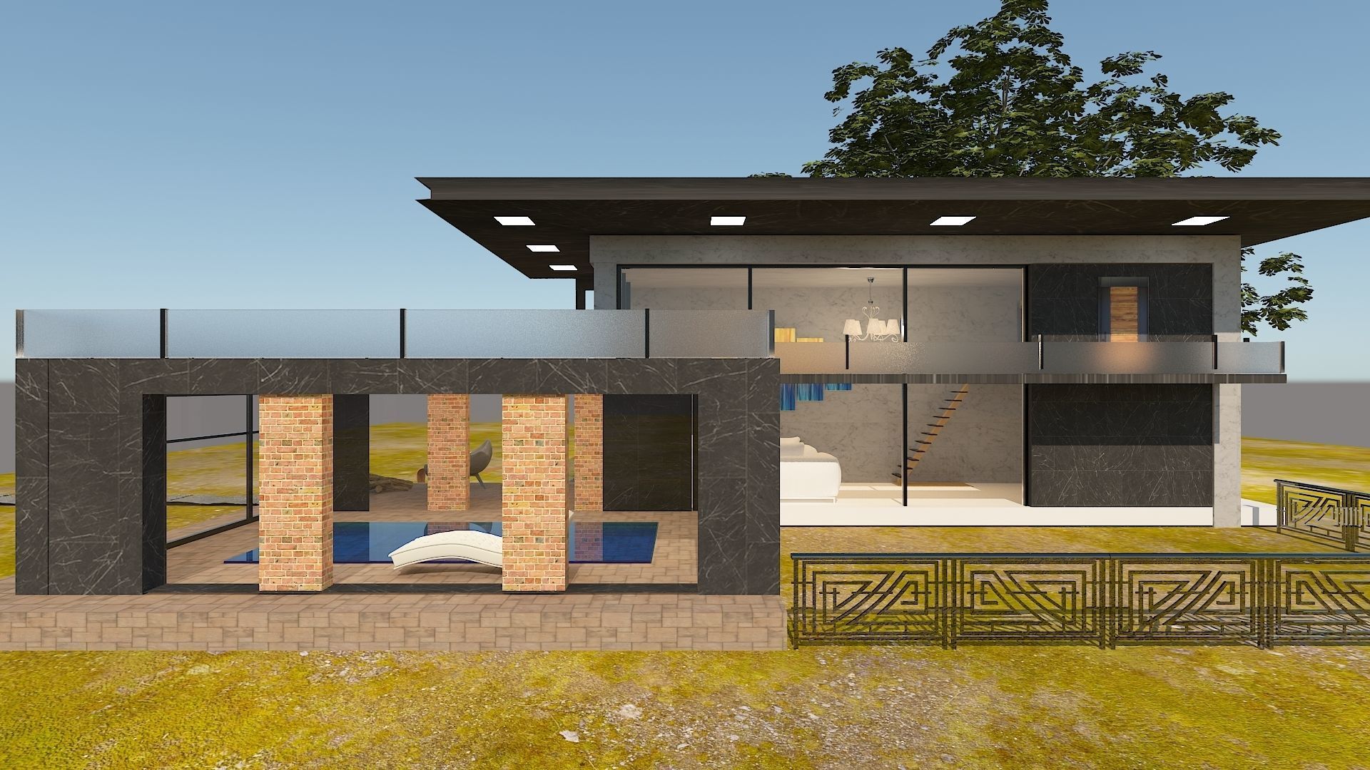 Modern House Model 3D model_2