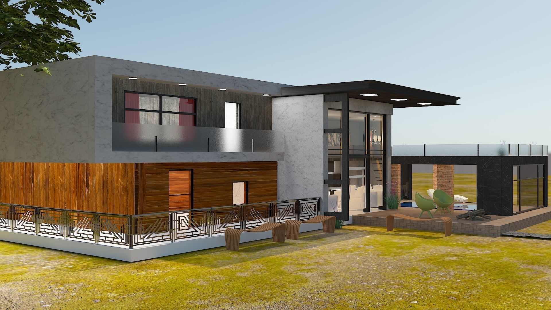 Modern House Model 3D model_1