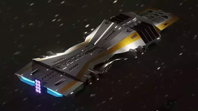 Cargo Spaceship Free low-poly 3D model