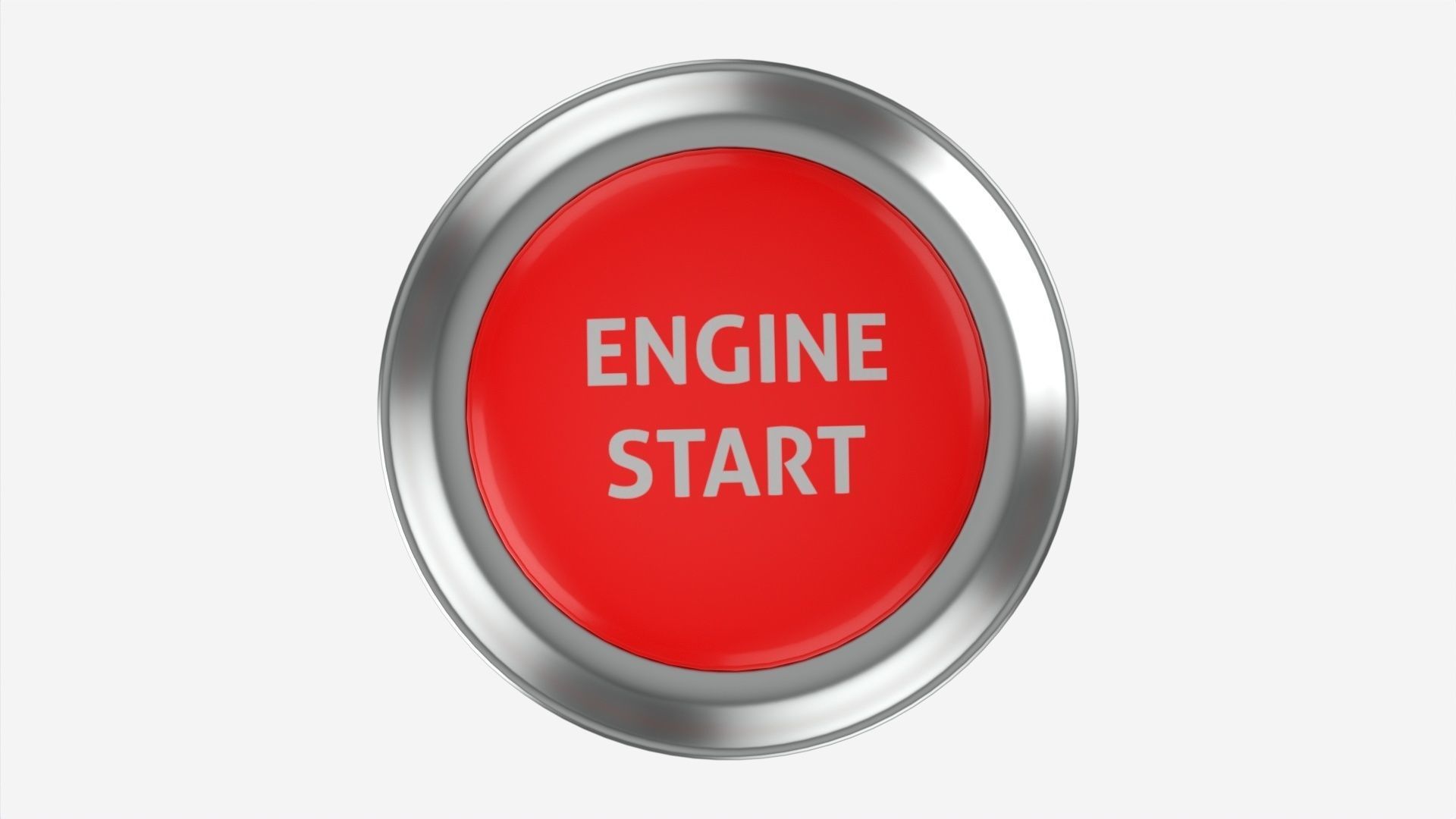 Engine start button 3D model_3