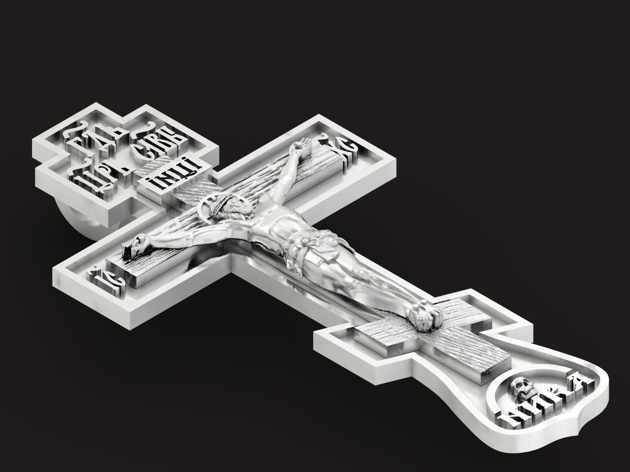 cross crucifix jesus without stones 3D print model_1