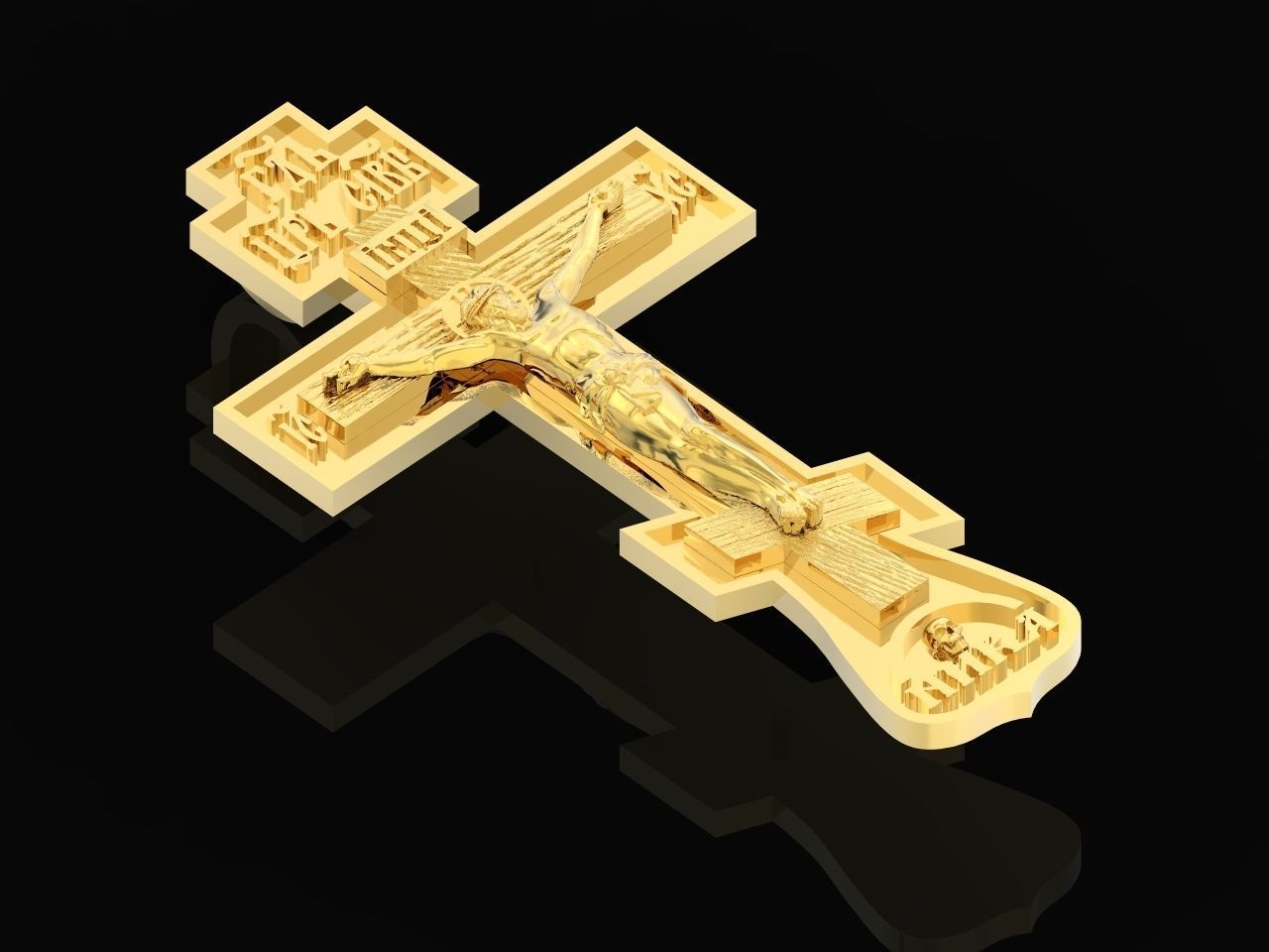 cross crucifix jesus without stones 3D print model_8