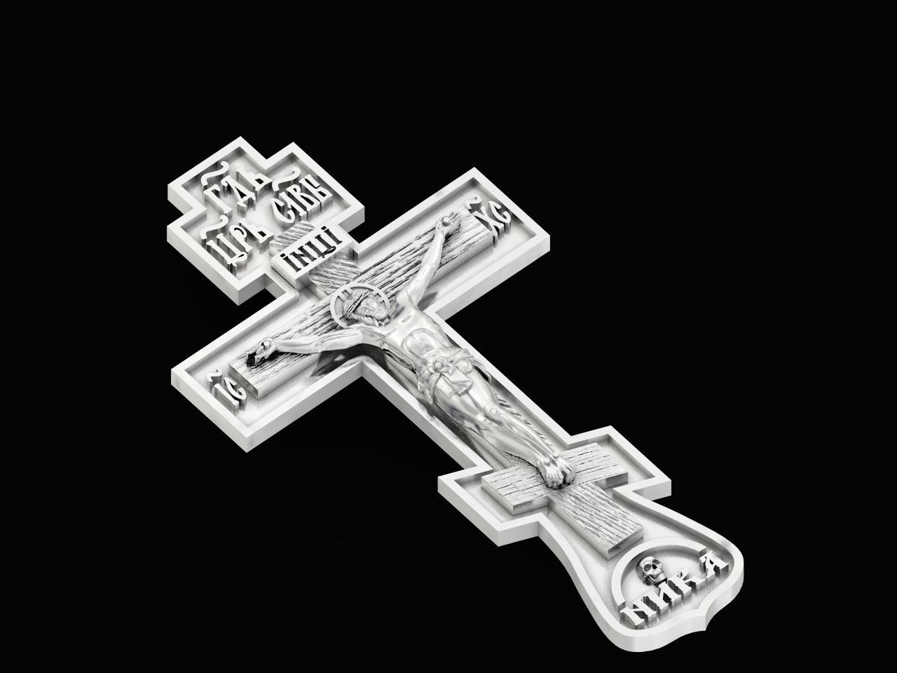 cross crucifix jesus without stones 3D print model_3