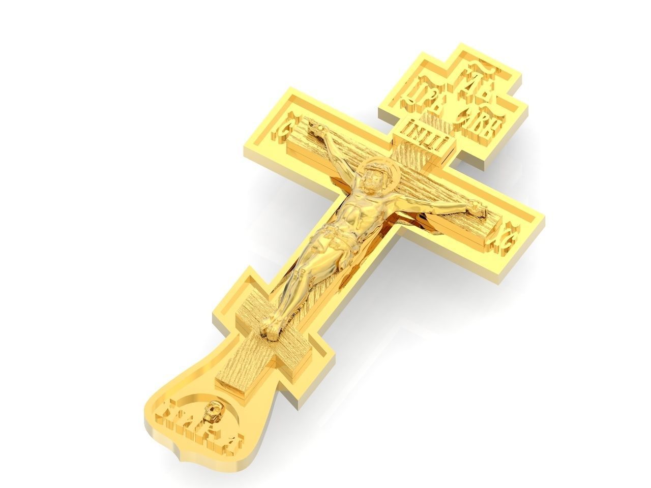 cross crucifix jesus without stones 3D print model_13