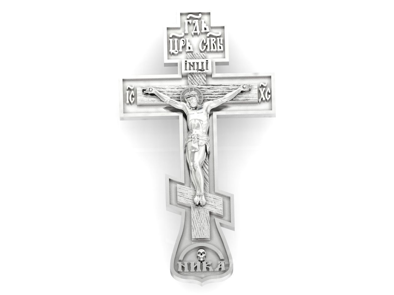 cross crucifix jesus without stones 3D print model_14