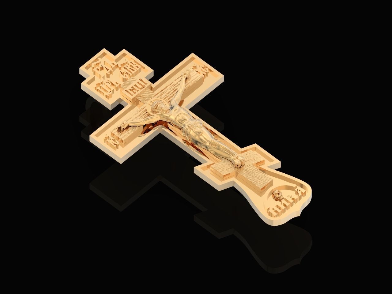 cross crucifix jesus without stones 3D print model_6