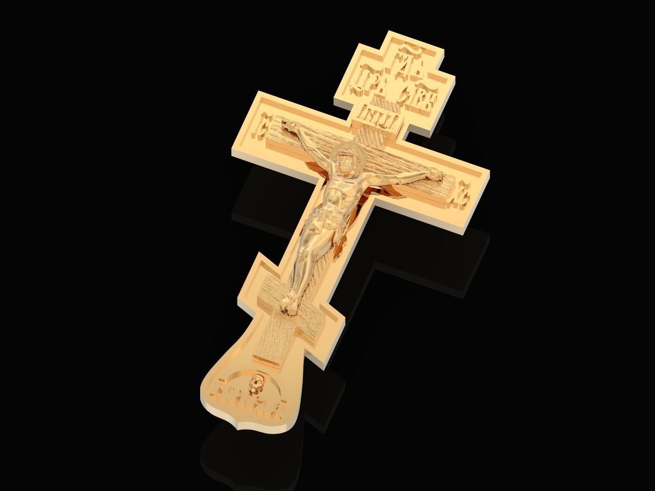 cross crucifix jesus without stones 3D print model_5