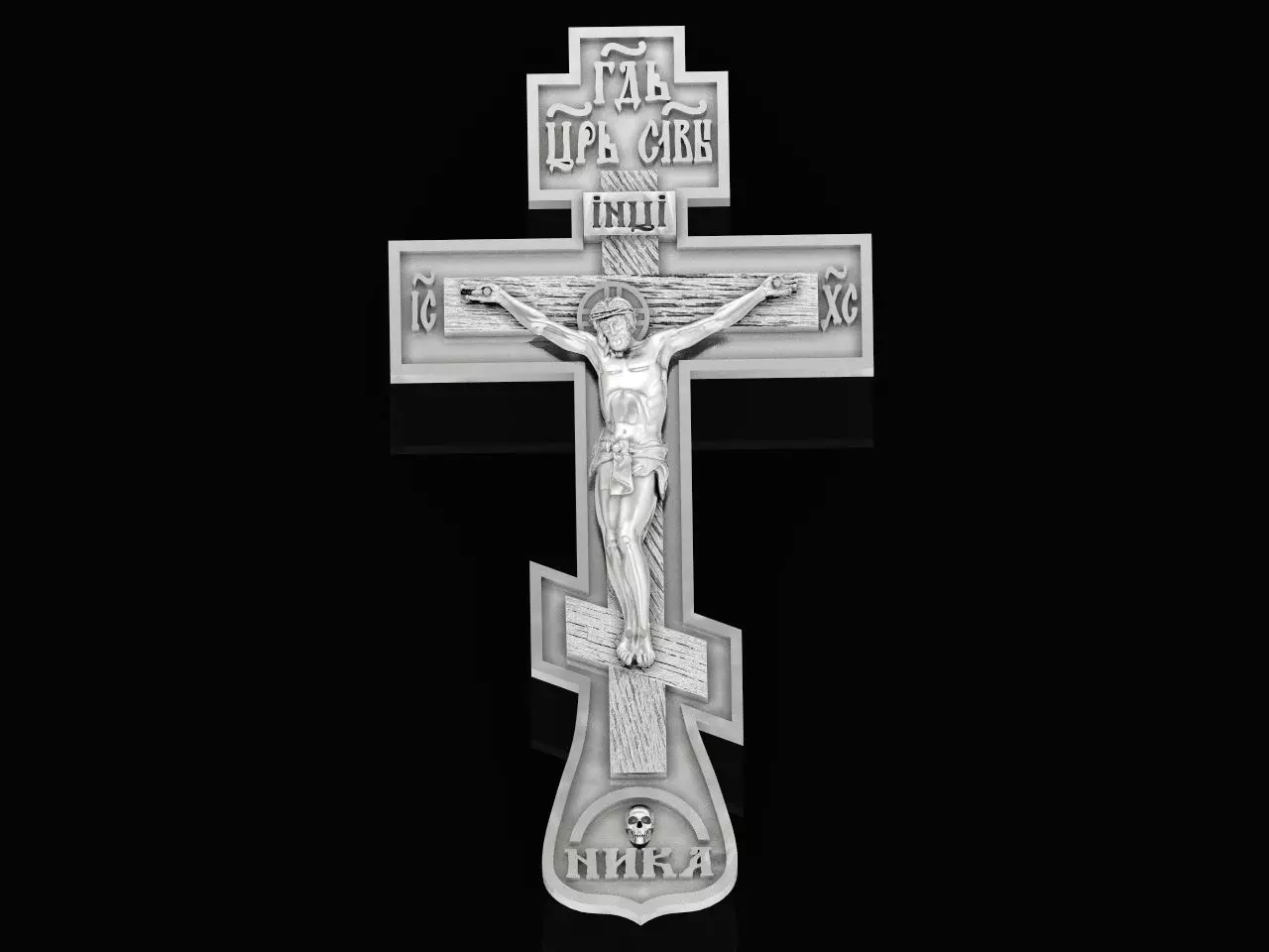 cross crucifix jesus without stones 3D print model_0