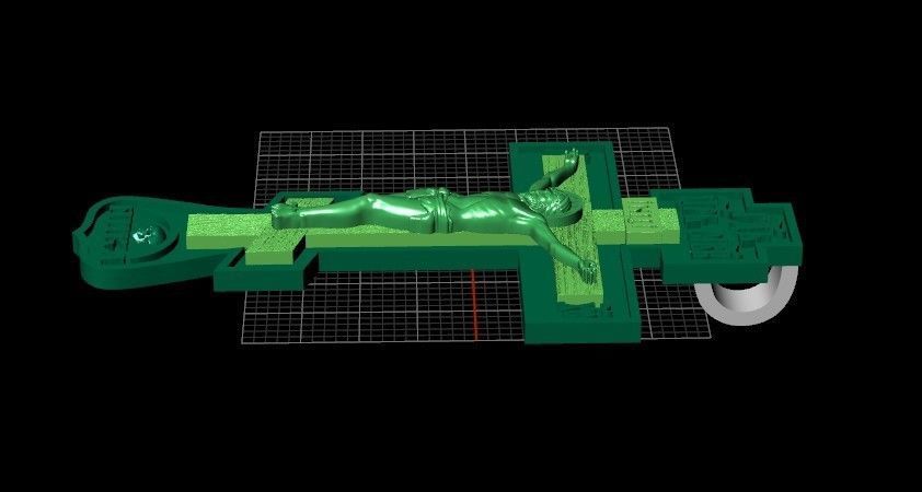 cross crucifix jesus without stones 3D print model_28