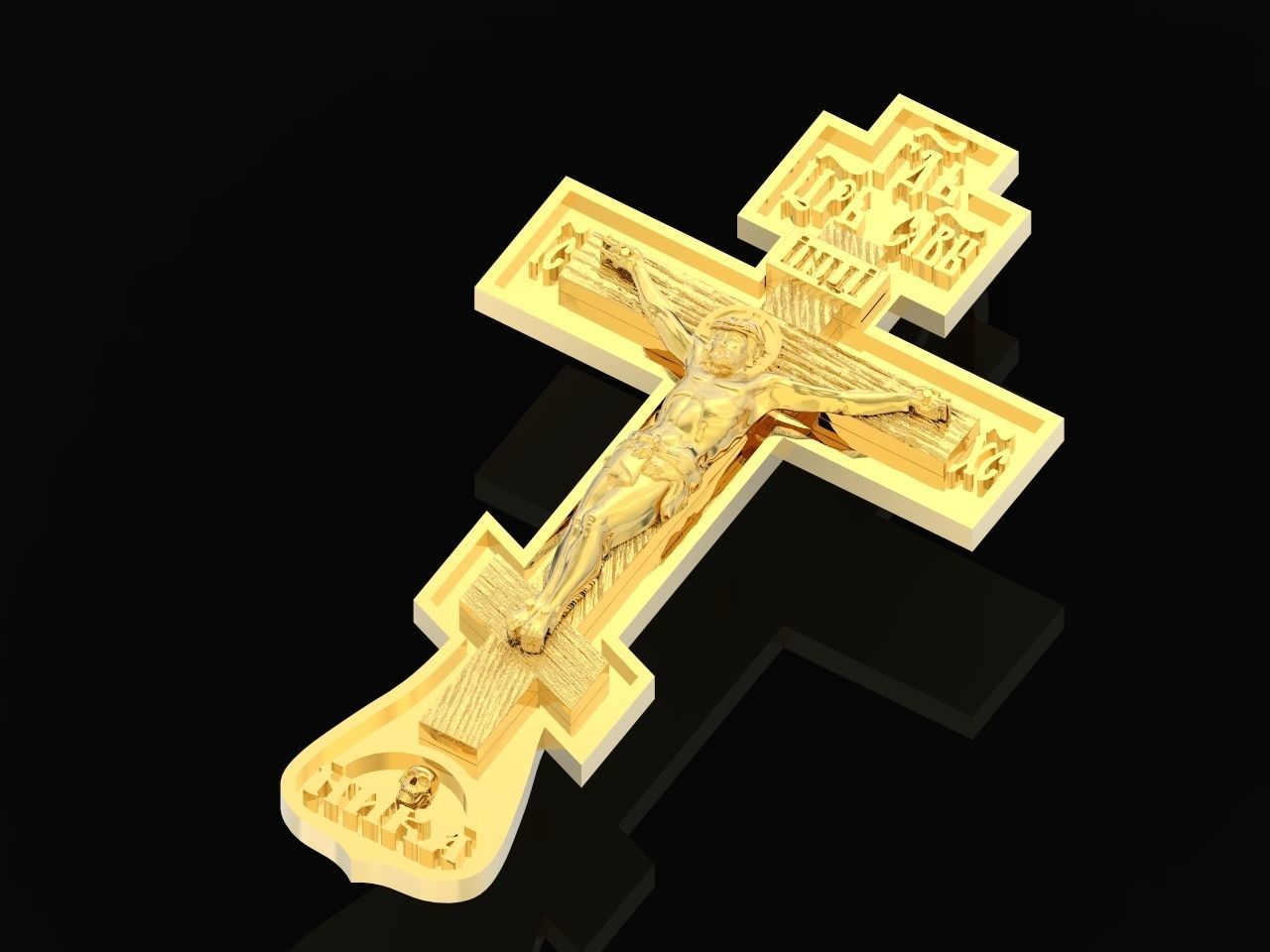 cross crucifix jesus without stones 3D print model_11