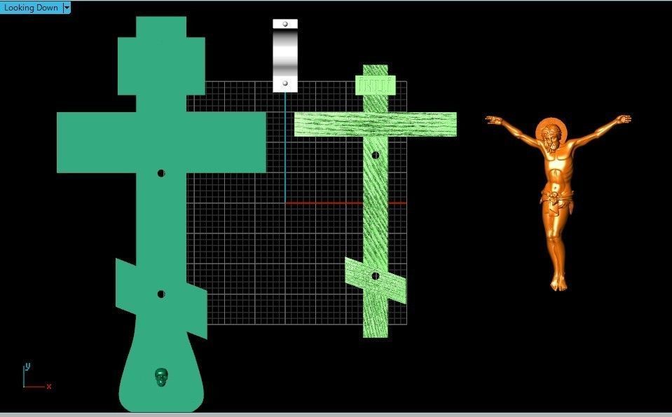 cross crucifix jesus without stones 3D print model_33
