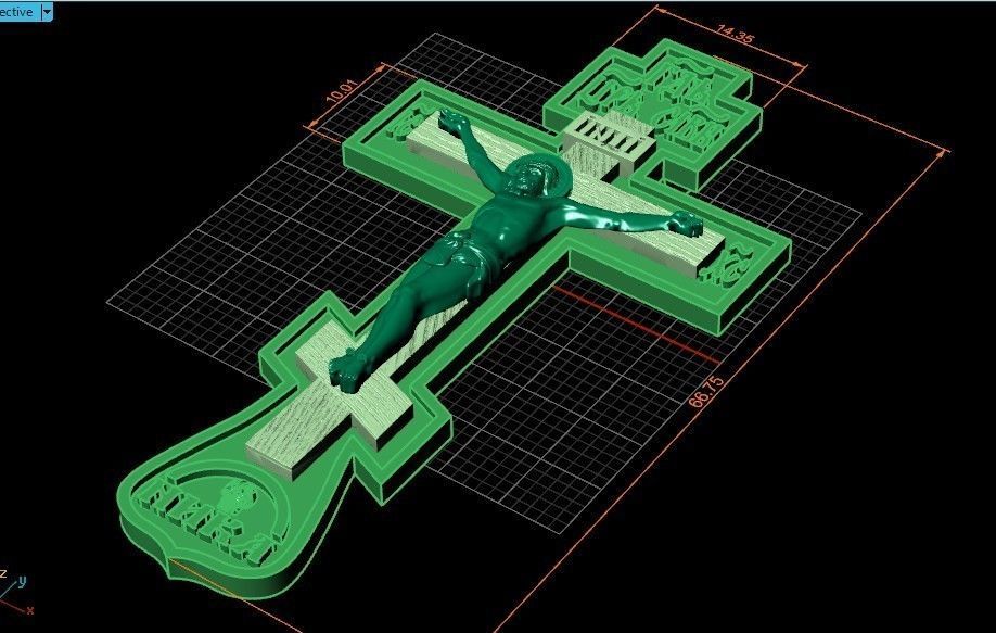 cross crucifix jesus without stones 3D print model_27