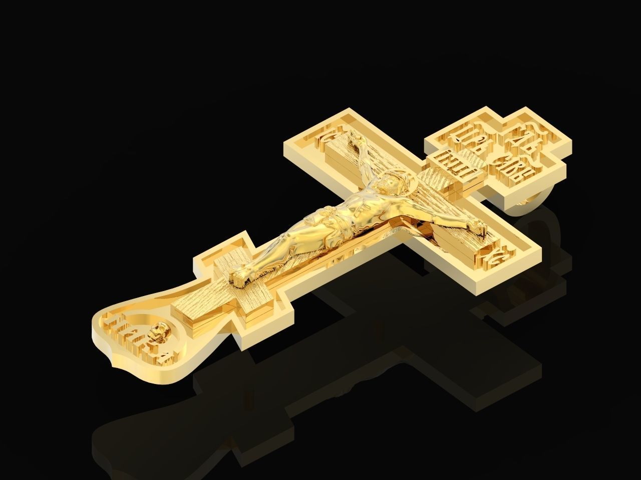 cross crucifix jesus without stones 3D print model_12