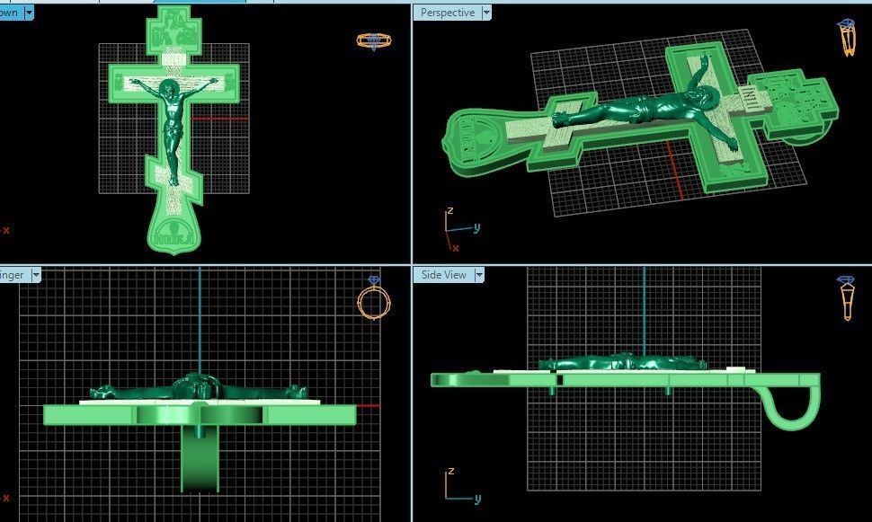 cross crucifix jesus without stones 3D print model_18