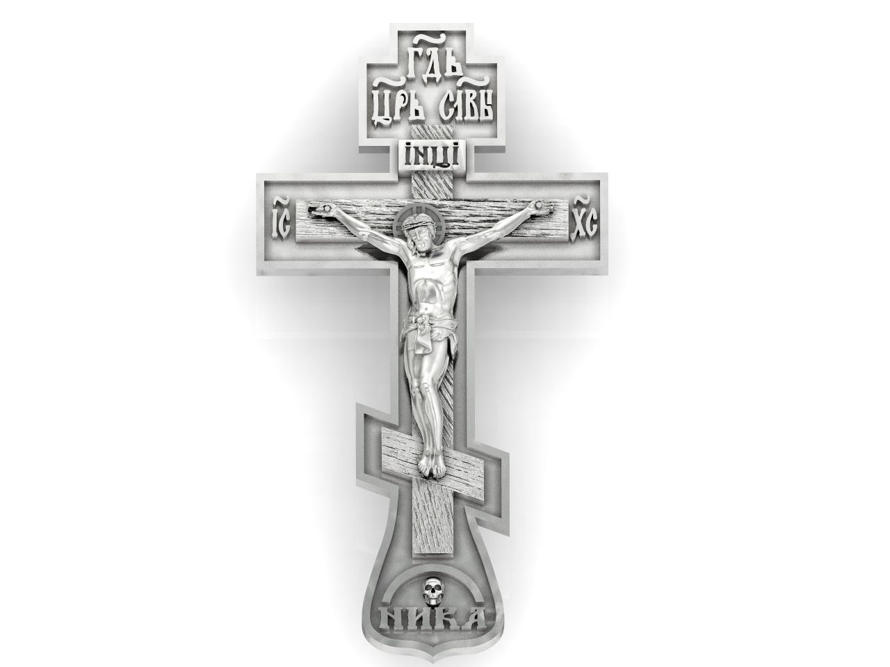 cross crucifix jesus without stones 3D print model_16