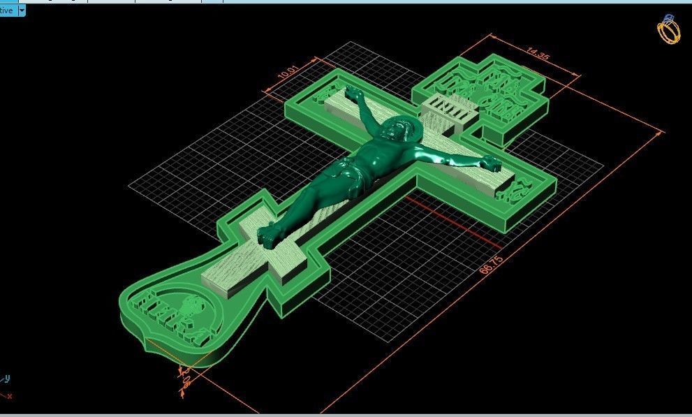 cross crucifix jesus without stones 3D print model_25