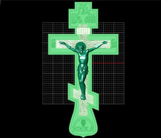 cross crucifix jesus without stones 3D print model_19