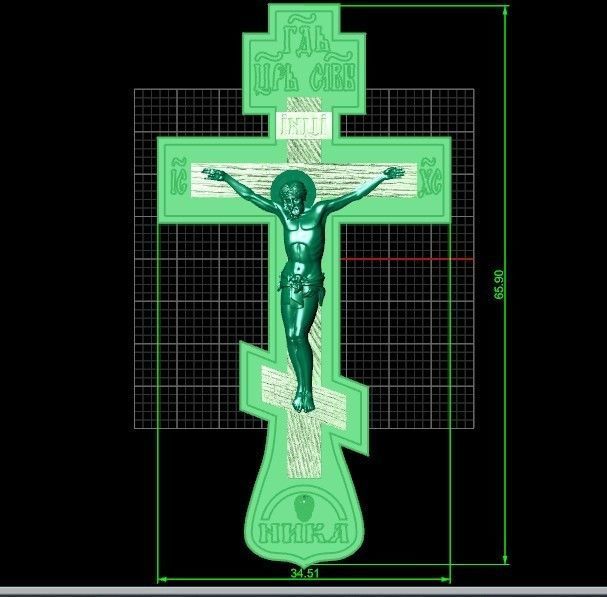cross crucifix jesus without stones 3D print model_20