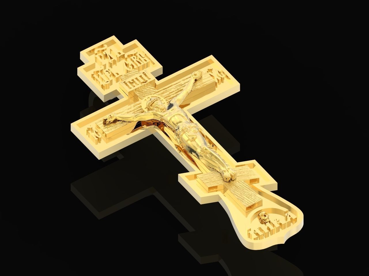 cross crucifix jesus without stones 3D print model_10