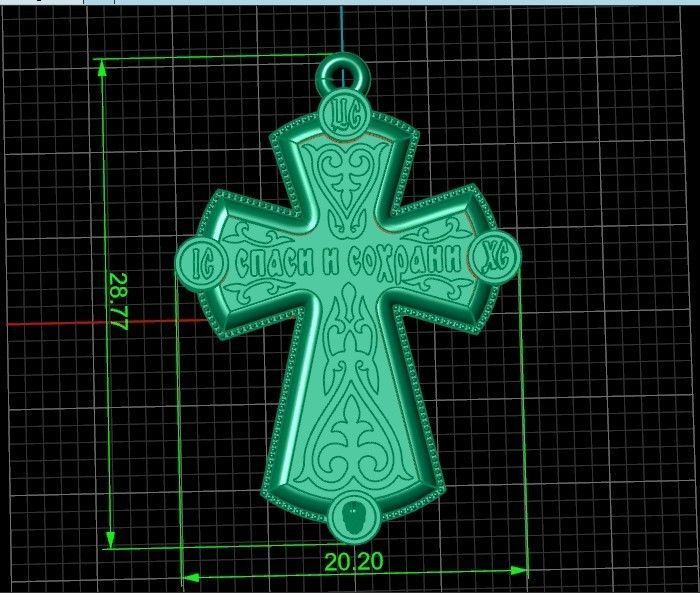  cross with stones 3D print model_19