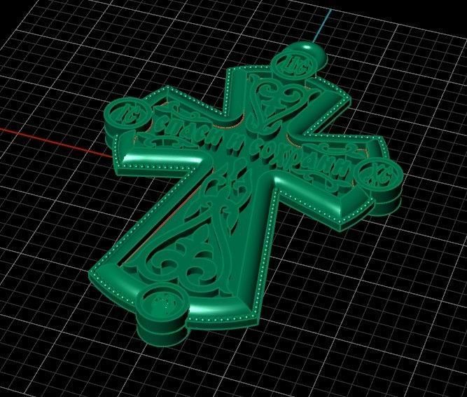  cross with stones 3D print model_23