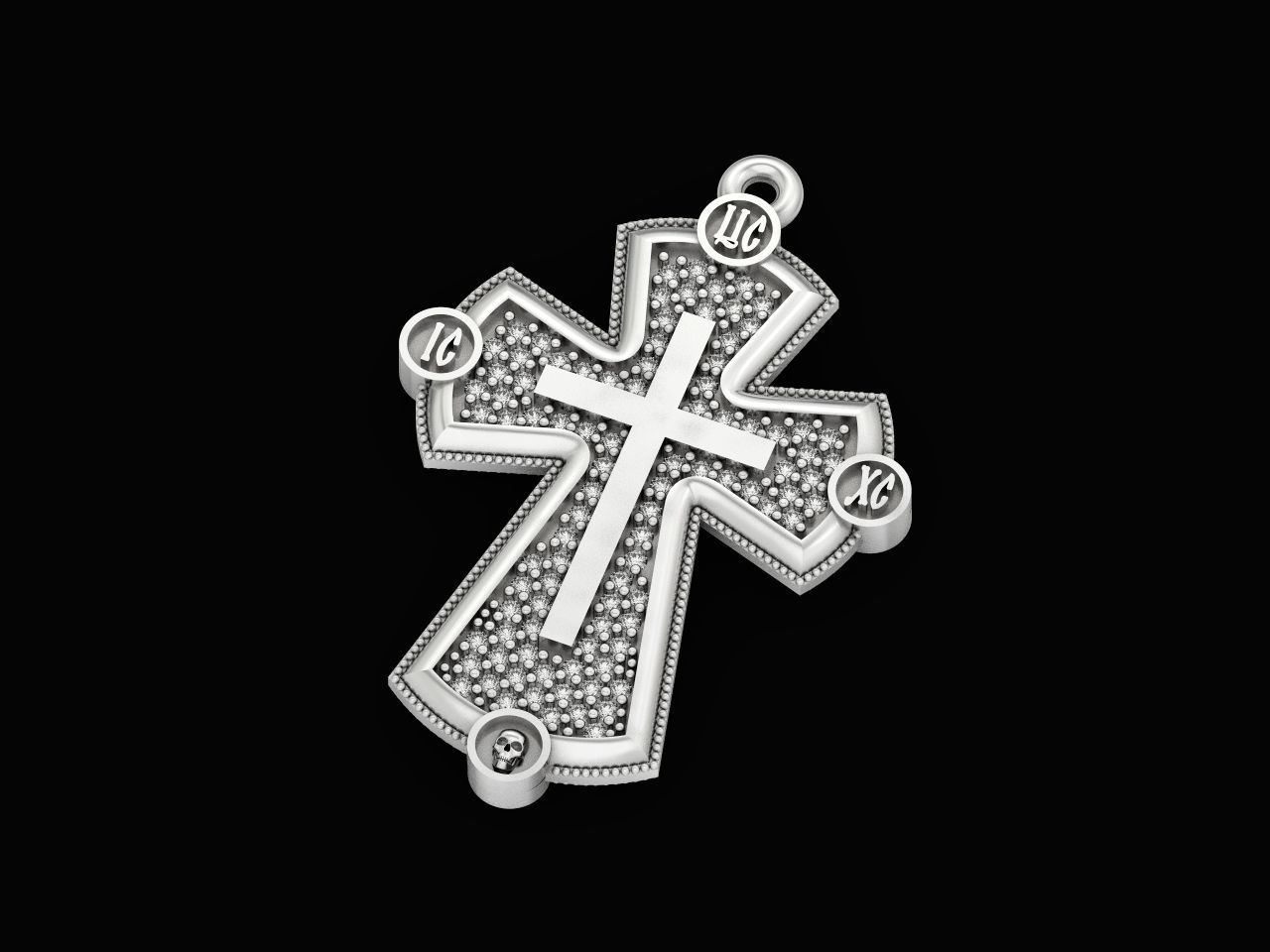  cross with stones 3D print model_1