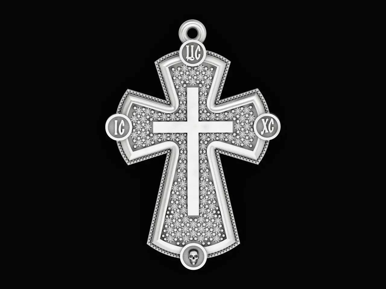  cross with stones 3D print model_0