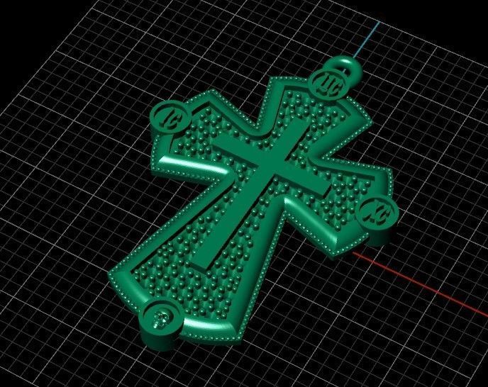  cross with stones 3D print model_25