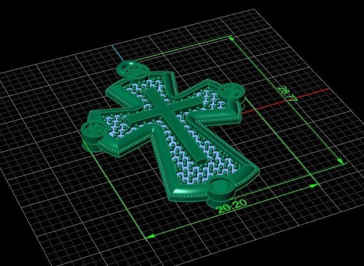  cross with stones 3D print model_18