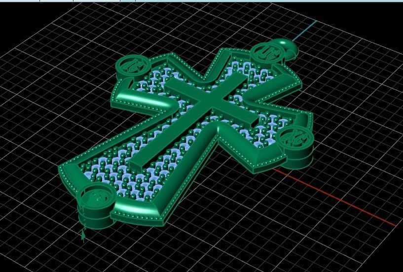  cross with stones 3D print model_20