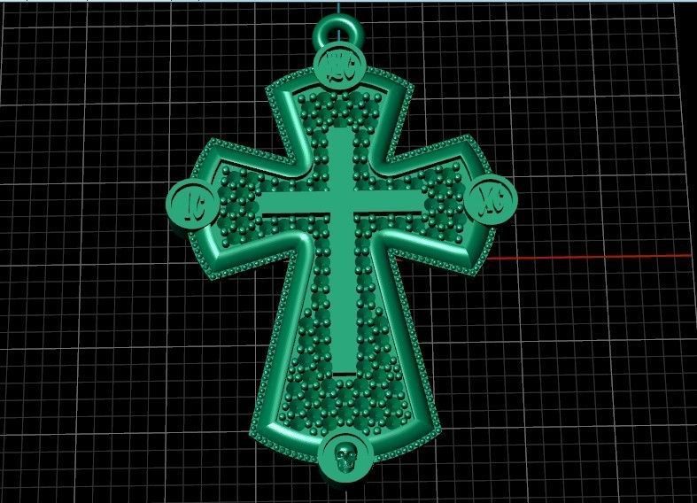  cross with stones 3D print model_27
