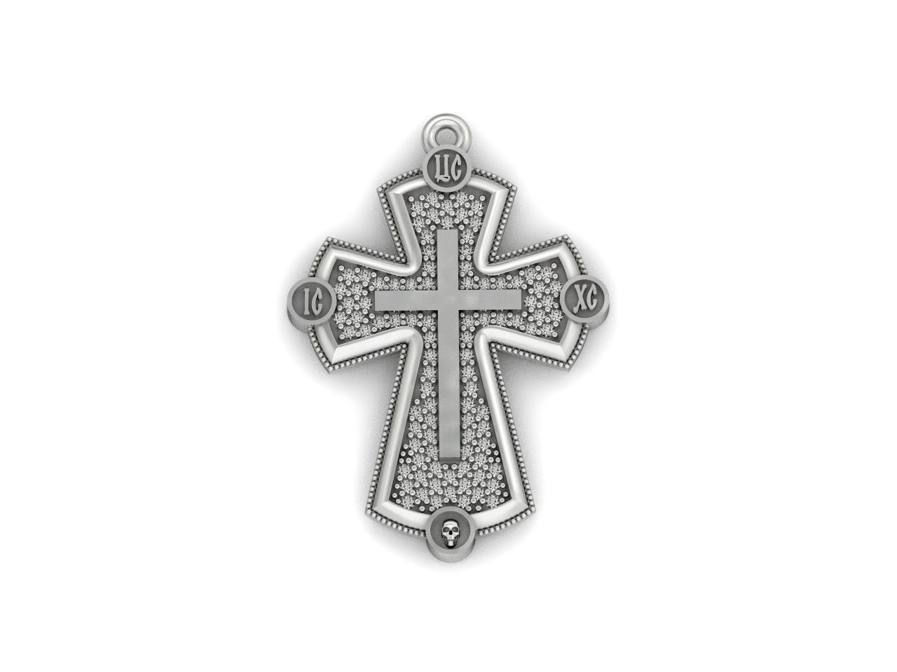  cross with stones 3D print model_10