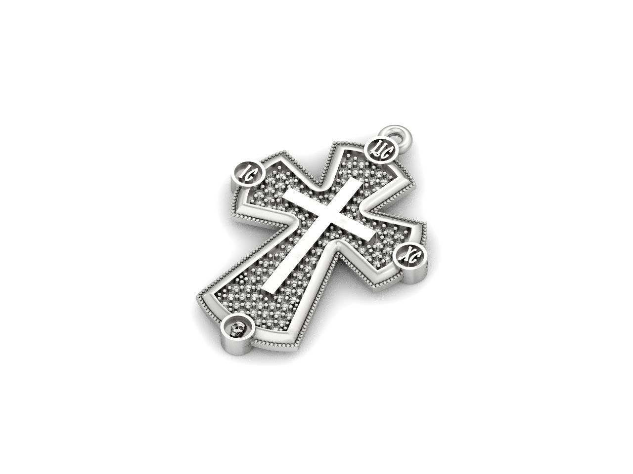  cross with stones 3D print model_11