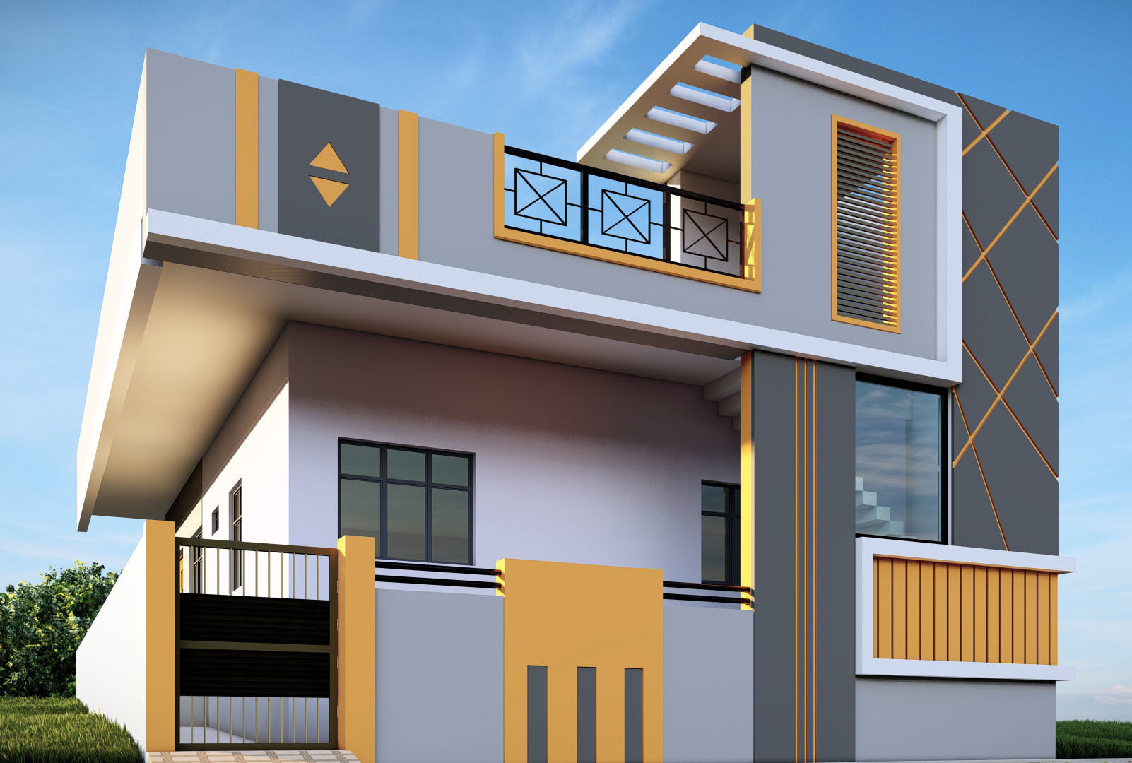 Single floor home with lumion file 3D model_2