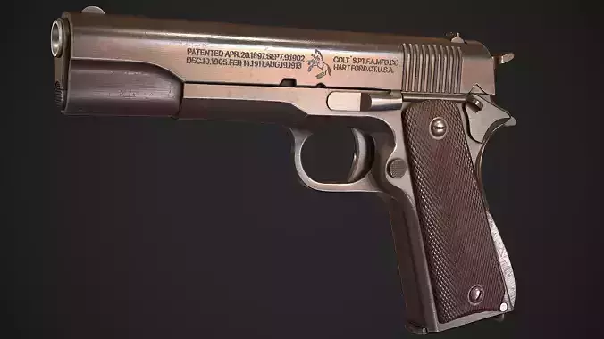 Colt 1911 Low-poly 3D model