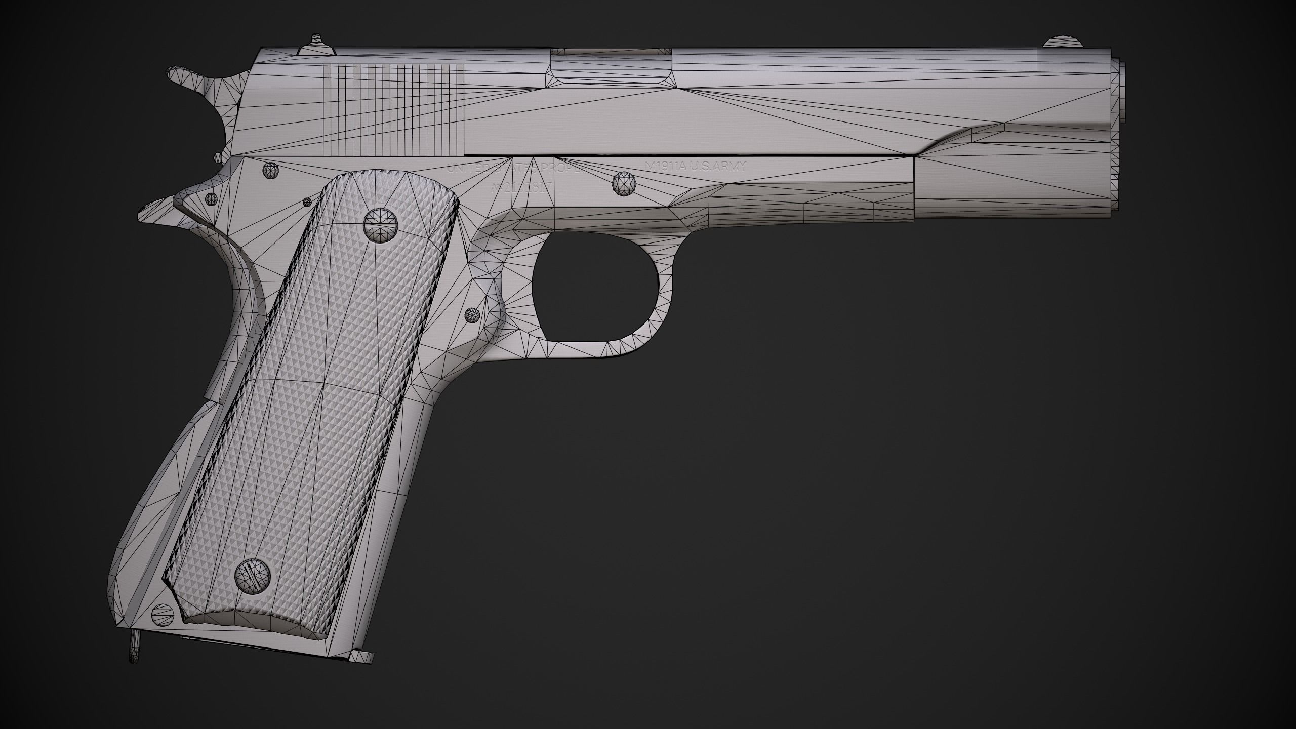 Colt 1911 Low-poly 3D model_5