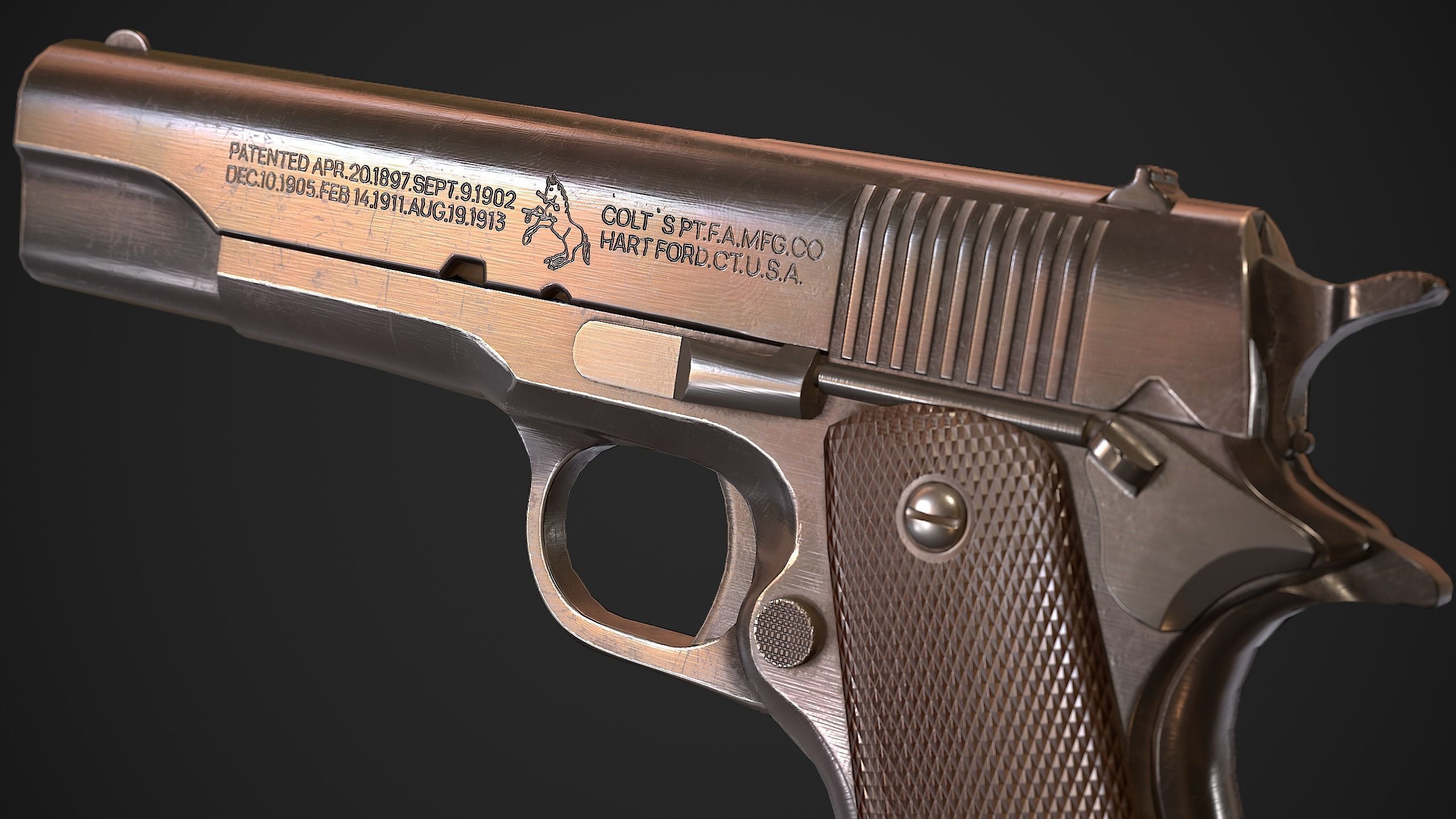 Colt 1911 Low-poly 3D model_2