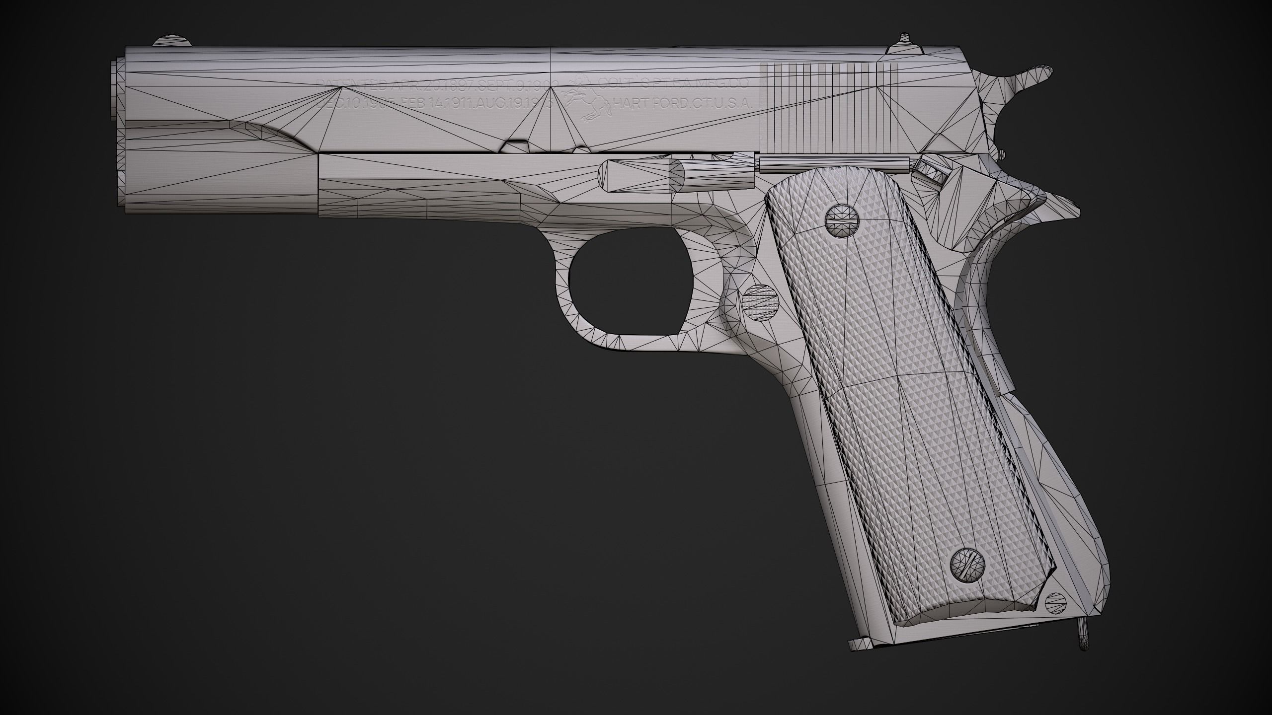 Colt 1911 Low-poly 3D model_6