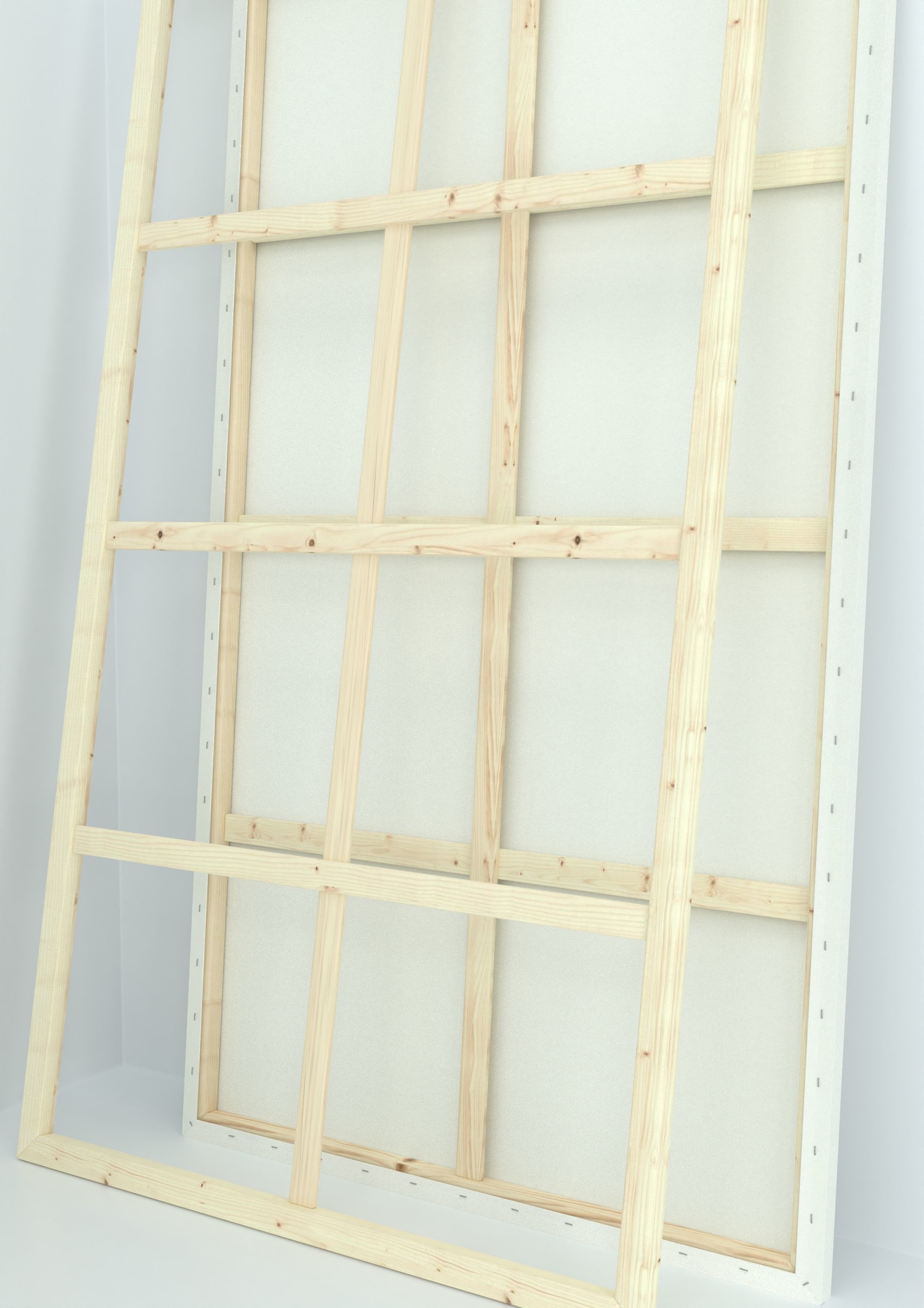 empty painting canvas and frame set Low-poly 3D model_1