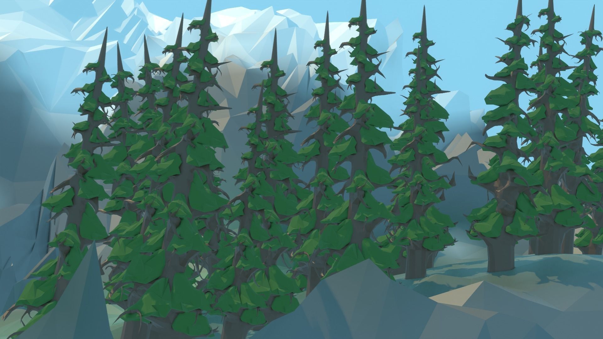 Low-Poly Stylized Nature Pack Free low-poly 3D model_4