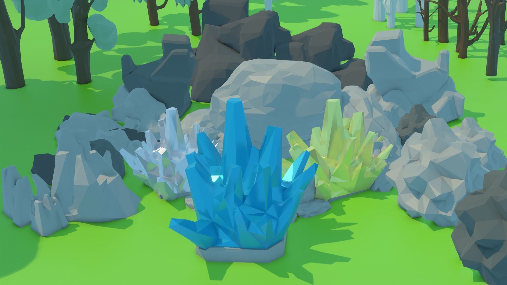 Low-Poly Stylized Nature Pack Free low-poly 3D model_1