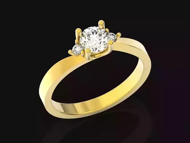 elegant engagement ring with three stones 315